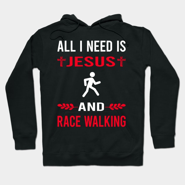 I Need Jesus And Race Walking Hoodie by Good Day